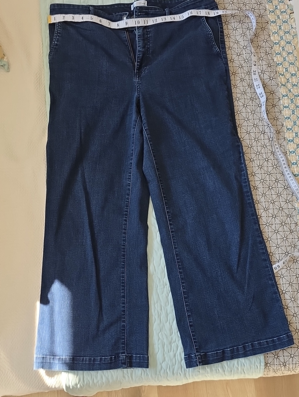 Northern Reflections Dark Blue Ankle Wide-Leg Jeans